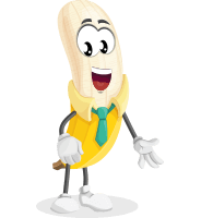 Peeled Banana Cartoon Vector Character AKA Mister Bananashake